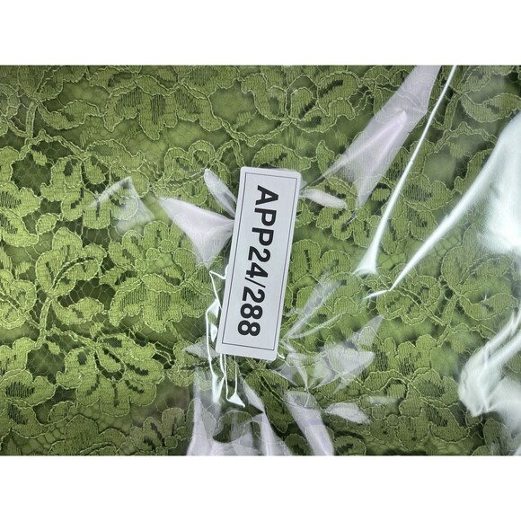 VTG Hand Made by Minnie Griffith Green Lace Floral Jacket XS/S - Picture 15 of 15